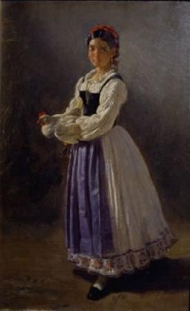 Filippo Palizzi Figura di donna con una gallina fra le mani Germany oil painting art